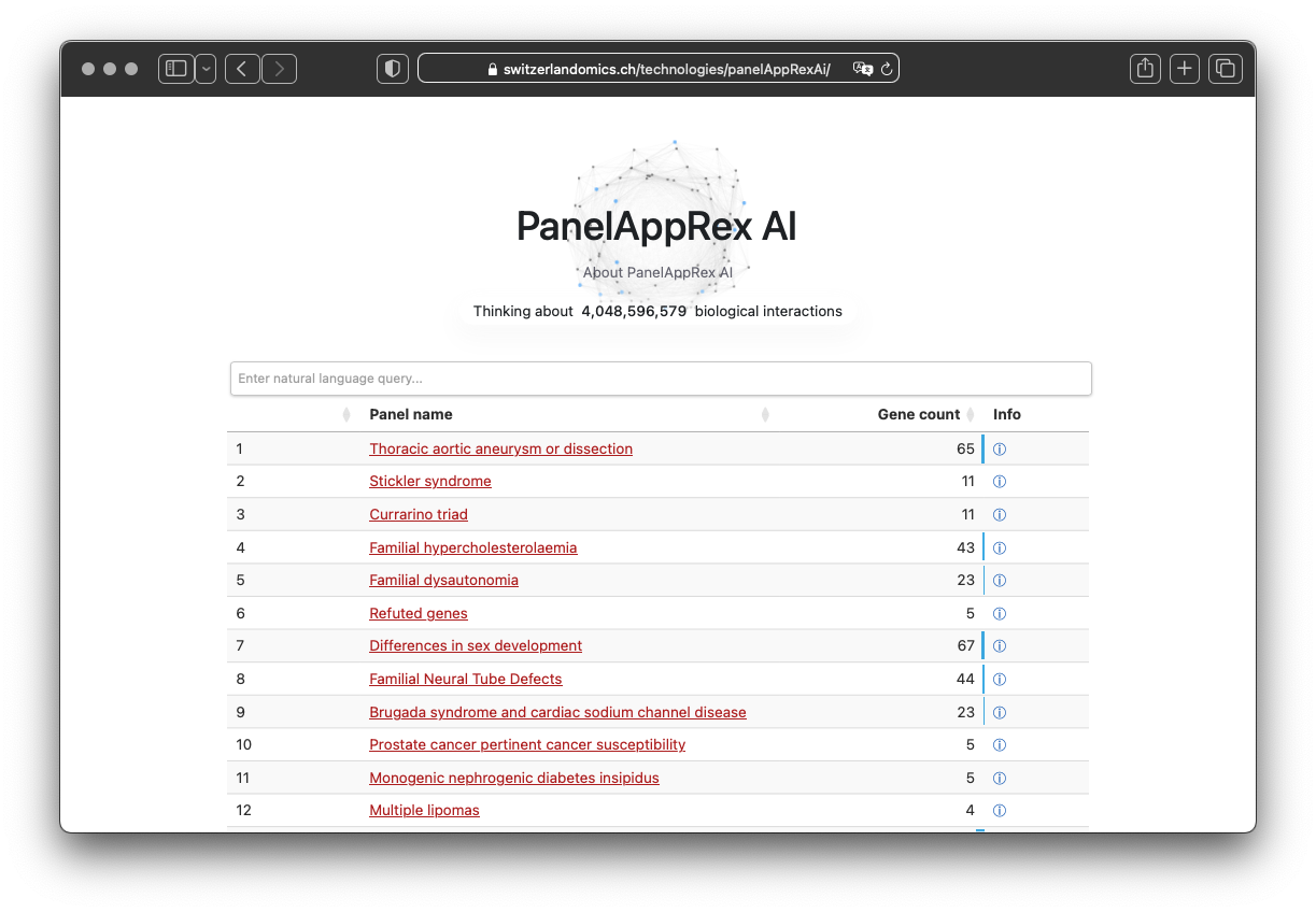 PanelAppRex AI landing page