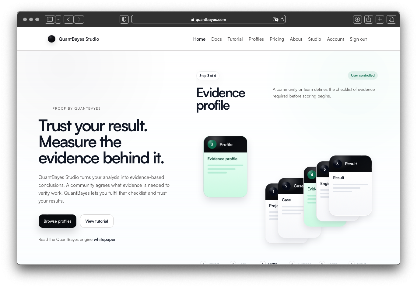 QuantBayes Studio landing page