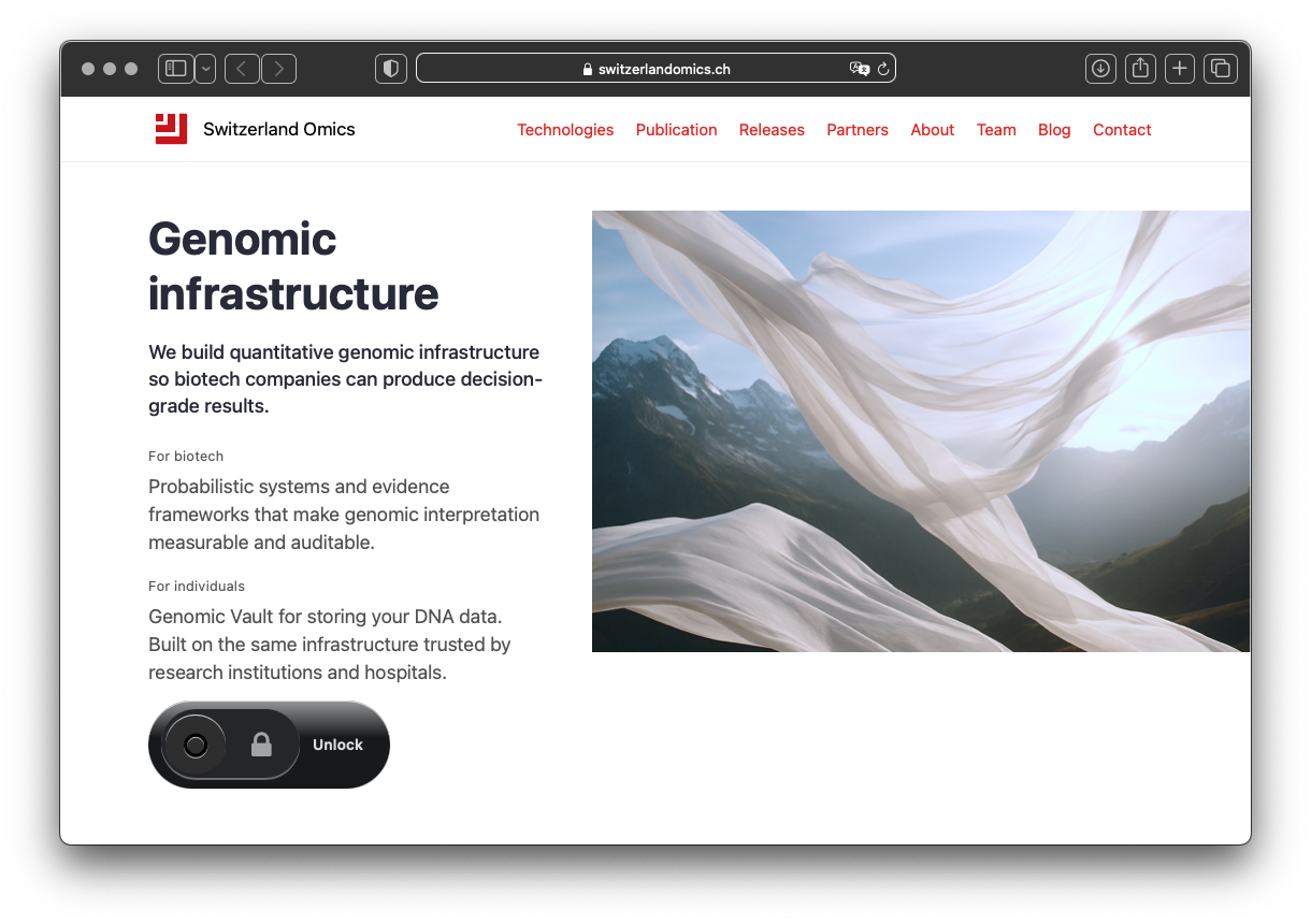 Switzerland Omics landing page